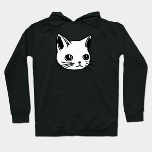 Handpoke style kitty Hoodie